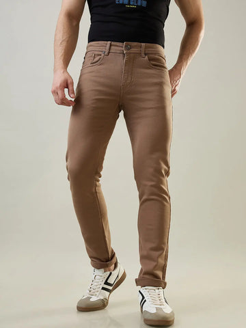 Light Brown Ferdinand Slim Tapered Fit Jeans Tim Paris