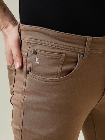 Light Brown Ferdinand Slim Tapered Fit Jeans Tim Paris