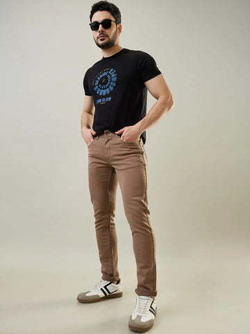 Light Brown Ferdinand Slim Tapered Fit Jeans Tim Paris