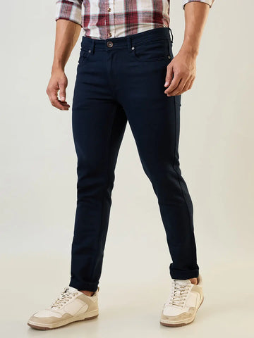 Navy Blue Ferdinand Slim Tapered Fit Jeans Tim Paris