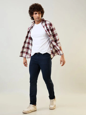 Navy Blue Ferdinand Slim Tapered Fit Jeans Tim Paris