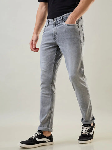 Ash Grey Ferdinand Slim Tapered Fit Jeans Tim Paris