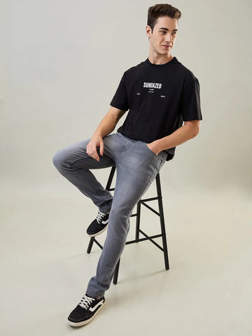 Grey Ferdinand Slim Tapered Fit Jeans Tim Paris