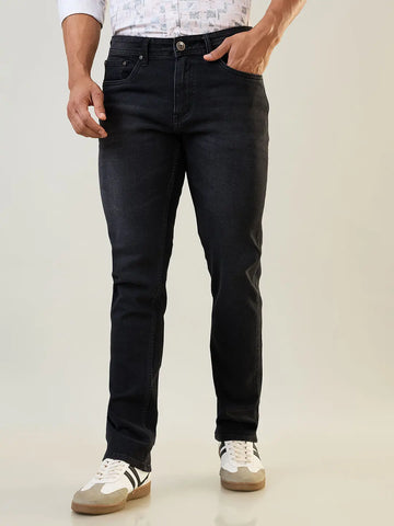 Black Parker Slim Straight Fit Jeans Tim Paris