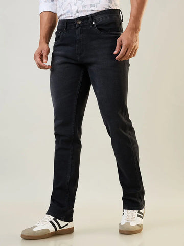 Black Parker Slim Straight Fit Jeans Tim Paris