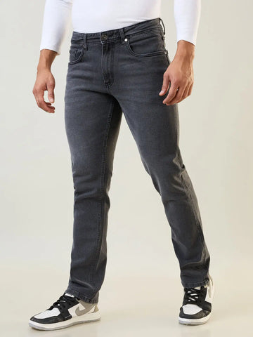 Charcoal Parker Slim Straight Fit Jeans Tim Paris