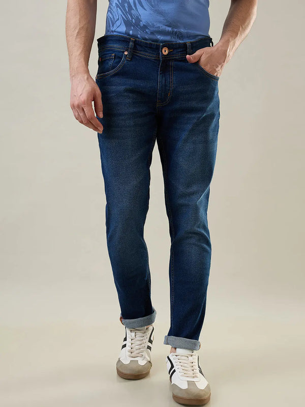 Medium Indigo Ferdinand Slim Tapered Fit Jeans Tim Paris