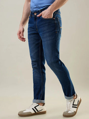 Medium Indigo Ferdinand Slim Tapered Fit Jeans Tim Paris