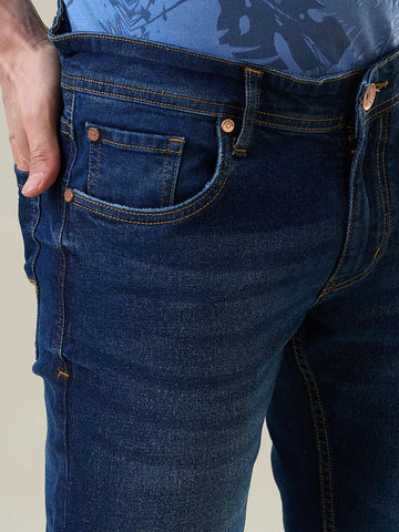Medium Indigo Ferdinand Slim Tapered Fit Jeans Tim Paris