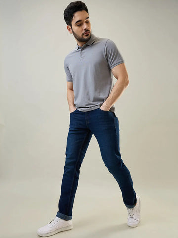 Dark Indigo Parker Slim Straight Jeans TIM PARIS