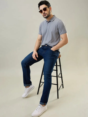 Dark Indigo Parker Slim Straight Jeans TIM PARIS
