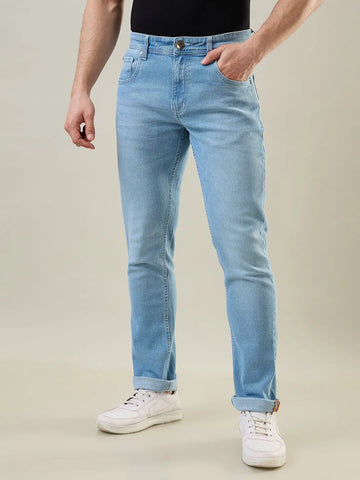 Light Indigo Parker Slim Straight Fit Jeans Tim Paris