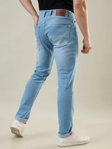 Light Indigo Parker Slim Straight Fit Jeans Tim Paris