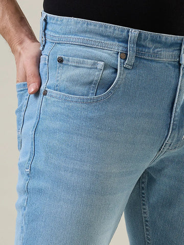 Light Indigo Parker Slim Straight Fit Jeans Tim Paris