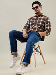 Medium Indigo Parker Slim Straight Fit Jeans