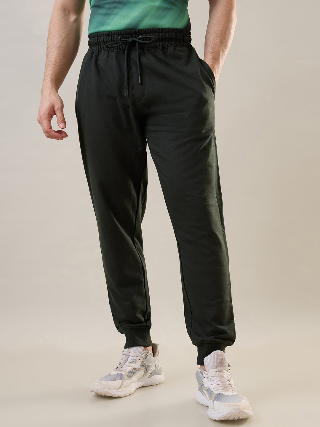 Deep Forest Green Regular Fit Joggers