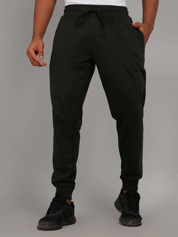 Deep Forest Green Regular Fit Joggers Tim Paris