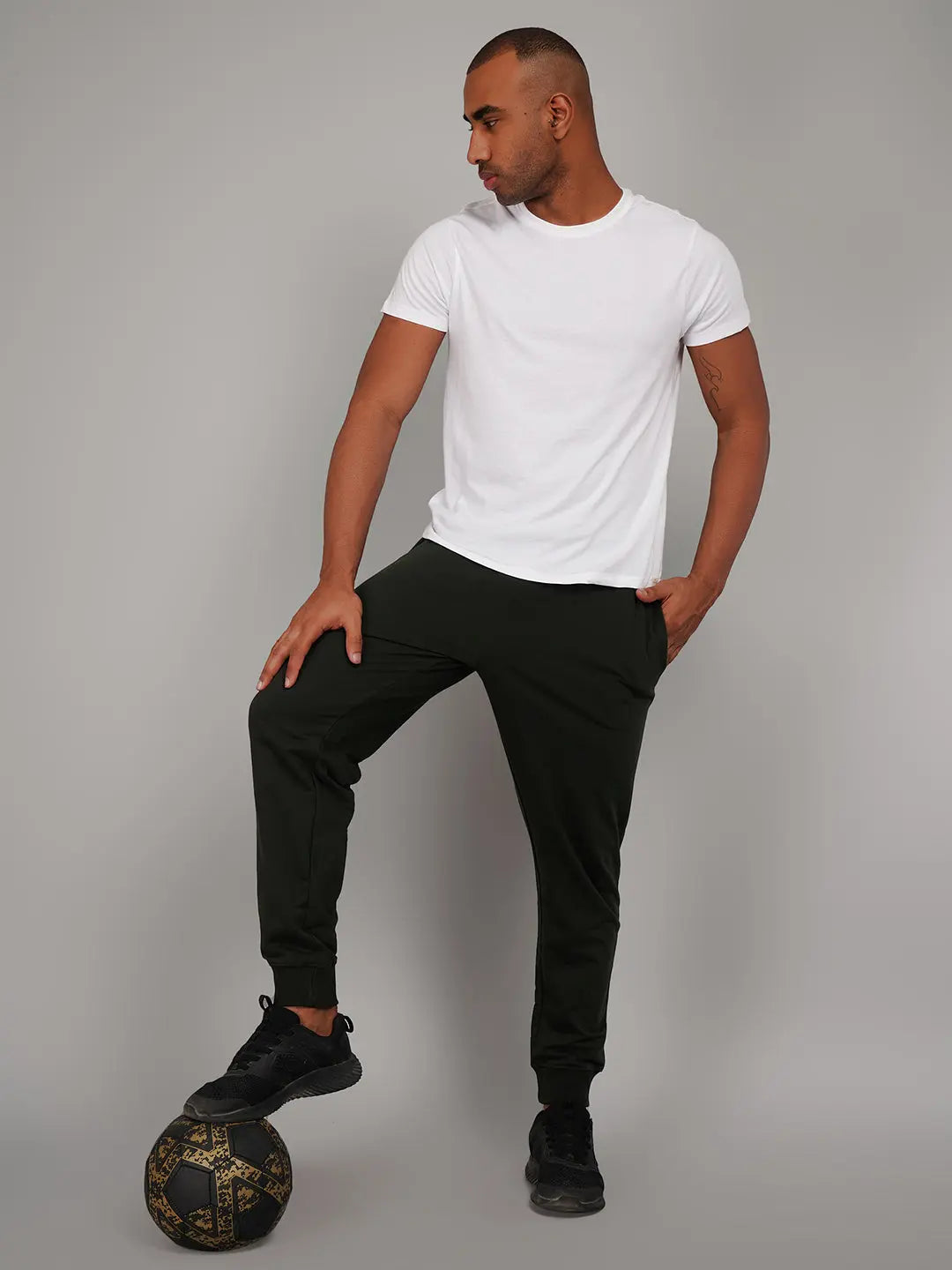 Deep Forest Green Regular Fit Joggers Tim Paris