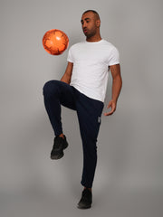 Dress Blue Solid Slim Straight Fit Lounge Pent
