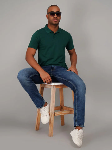 Bottle Green Polo T-shirts Tim Paris