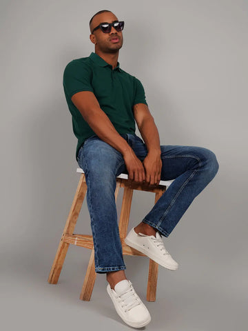 Bottle Green Polo T-shirts Tim Paris