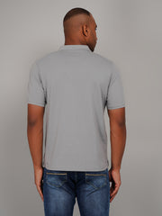 Grey Solid Polo T-Shirt
