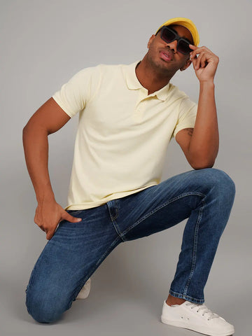 Light Yellow Polo T-shirts Tim Paris