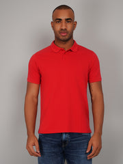 Red Solid Polo T-Shirt