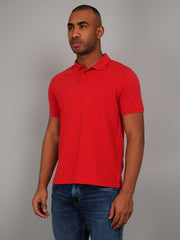 Red Solid Polo T-Shirt