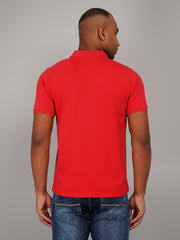 Red Solid Polo T-Shirt