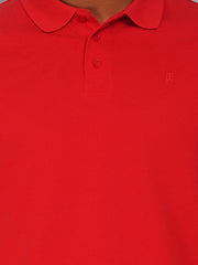 Red Solid Polo T-Shirt