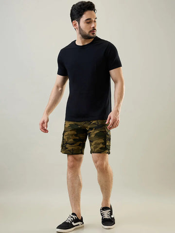 Olive Green Twill Cargo Shorts Tim Paris