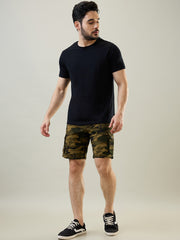 Olive Green Twill Cargo Shorts