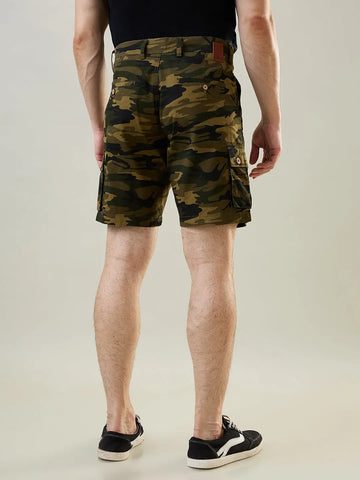 Olive Green Twill Cargo Shorts Tim Paris