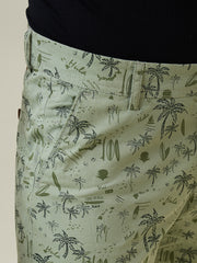 Mint Green Printed Chino Shorts