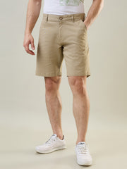 Beige Stretch Chino Shorts