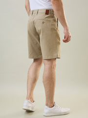 Beige Stretch Chino Shorts