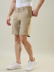 Beige Stretch Chino Shorts