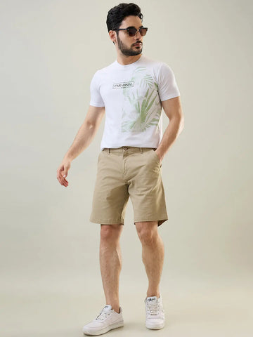 Beige Stretch Chino Shorts Tim Paris