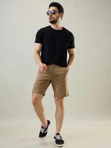 Brown Stretch Chino Shorts Tim Paris
