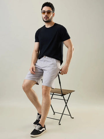 Light Grey Stretch Chino Shorts Tim Paris