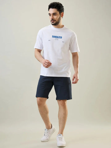 Navy Blue Stretch Chino Shorts Tim Paris