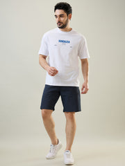 Navy Blue Stretch Chino Shorts