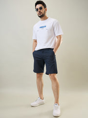Navy Blue Stretch Chino Shorts