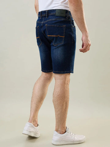 Dark Indigo Stretch Denim Shorts Tim Paris