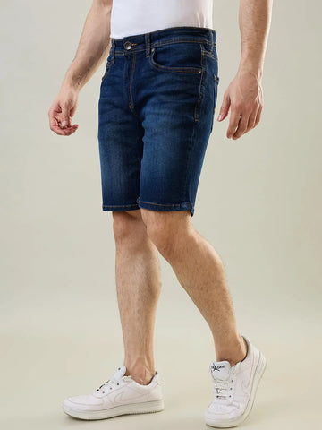 Dark Indigo Stretch Denim Shorts Tim Paris
