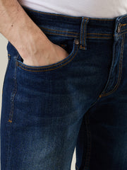 Dark Indigo Stretch Denim Shorts