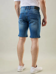 Light Indigo Stretch Denim Shorts Tim Paris