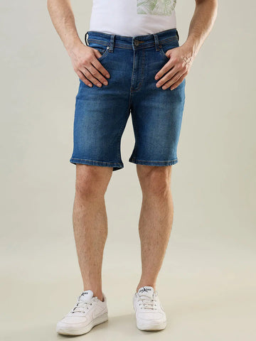Medium Indigo Regular Fit Denim Shorts Tim Paris