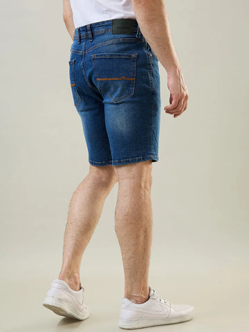 Medium Indigo Stretch Denim Shorts Tim Paris